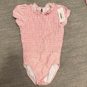 NWT!!! Minnow Pink Gingham Kids 5/6 One Piece Swim